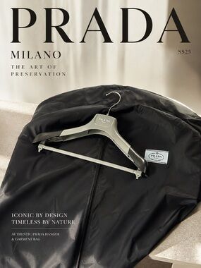 Authentic Prada Hanger + Garment Dust Bag Set